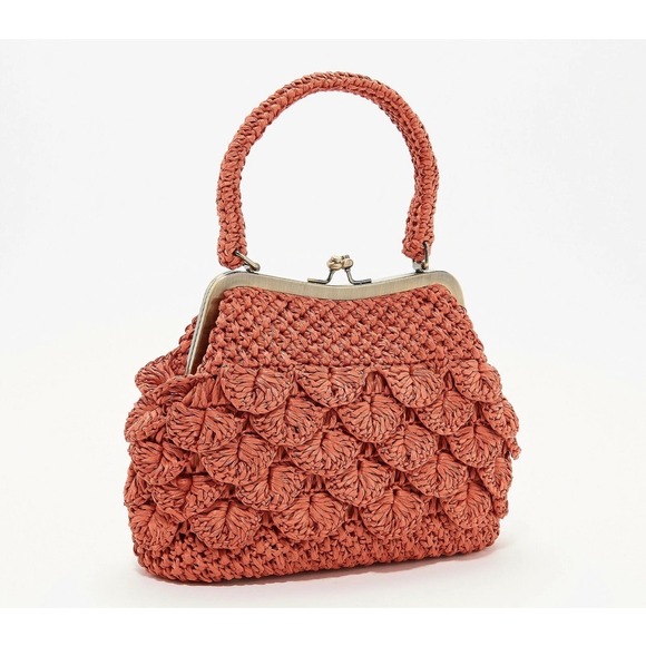 Patricia Nash Handbags - Patricia Nash Laureana Frame Scalloped Raffia Bag
